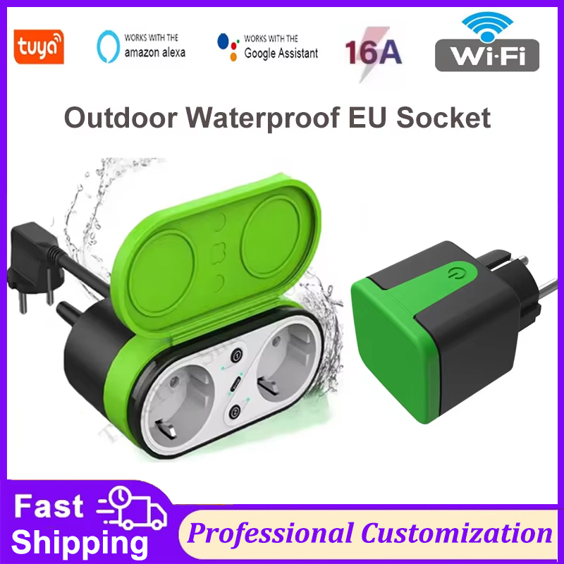 Timer Dual Outlet - Tuya EU 16A Wifi Slimme Buitenstopcontact