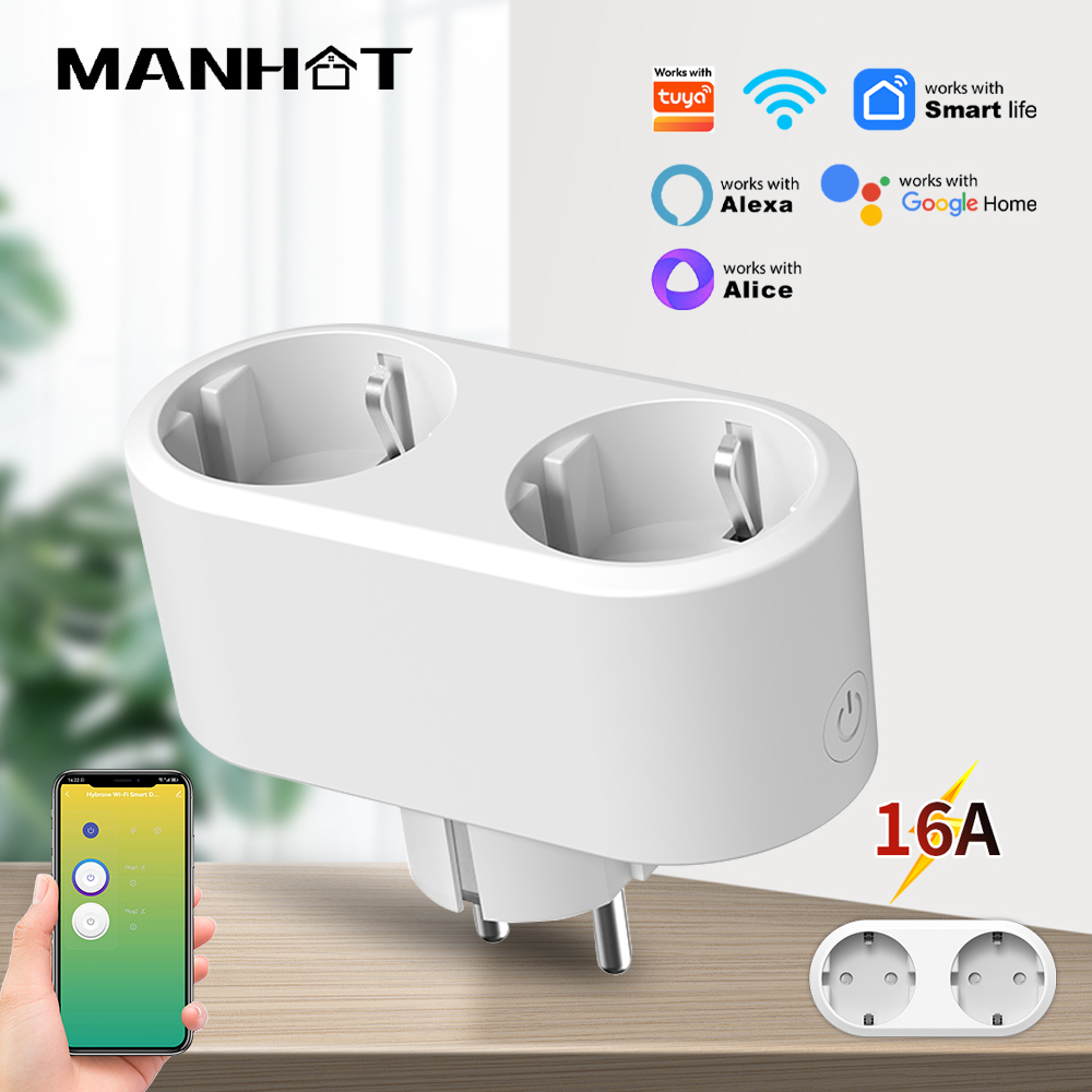 Timer Dual Outlet - WiFi Smart Plug Dubbele Stekker 16A